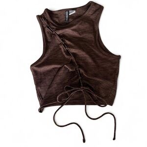 H&M Chocolate Lace-Up Crop Top
